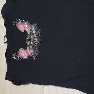 Harley davidson bar and shield with wings tshirt